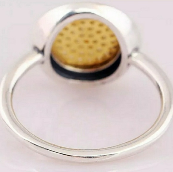 Two tone sterling silver pave ring. - Picture 8 of 8